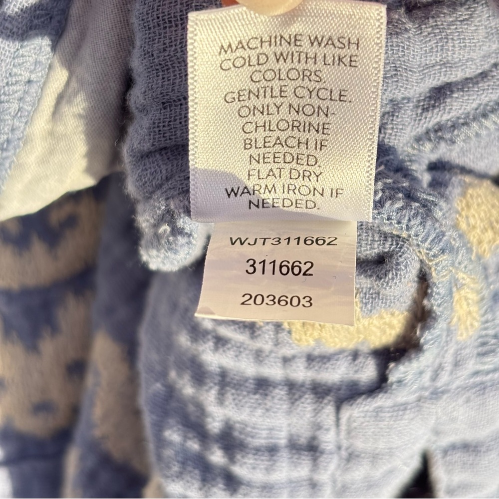 Pure Jill Cotton-Gauze Embroidered Duster Jacket Womens Small Petite Coastal - Picture 13 of 15